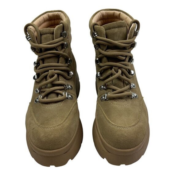 Steve Madden "Husky" Tan Suede Chunky/Platform Boots/Sneakers Women's Size 6.5 - Picture 4 of 10